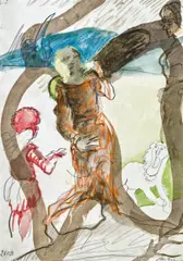 Untitled by Siegfried Anzinger, 2000, watercolour on paper, sold Oct 2015