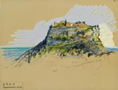 Josef Bramer, Angelokastro Korfu, 1998, pastel on paper