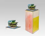Lorenz Estermann, Betty´s House, 2009, model house with base; various materials: wood, cardboard, paint, pencil, coloured pencil
