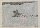 Zuviel Schnee in Montana by Paul Flora, 1999, India ink and coloured pencil on paper, sold Oct 2015
