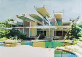 Moni K. Huber, Ruine Hotel Haludovo I, 2014, oil, paper on canvas