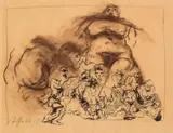 Alfred Hrdlicka, Mutter aller Kriege, 1993, mixed media on paper