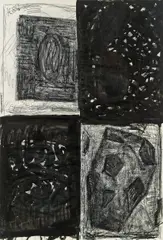 Kurt "kappa" Kocherscheidt, Untitled, 1988, mixed media on paper (4 sheets)
