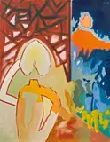 Heinz Günter Leitner, Halbacht, 1996/1997, tempera on canvas