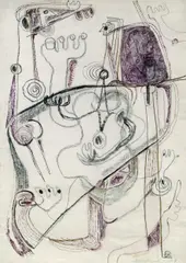 Untitled by Oswald Oberhuber, 1949, mixed media on paper, sold Oct 2015