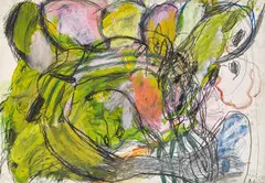 Peter Pongratz, Peter Handke als Indianer Häuptling, 1967, mixed media on cardboard; unframed