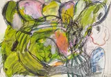 Peter Pongratz, Peter Handke als Indianer Häuptling, 1967, mixed media on cardboard; unframed