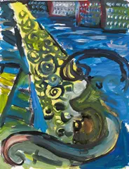 Untitled by Hubert Schmalix, 1981, mixed media on paper; unframed, sold Oct 2015