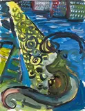 Hubert Schmalix, Untitled, 1981, mixed media on paper; unframed