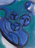 Hubert Schmalix, Untitled  (three heads), 1982, mixed media on paper; unframed