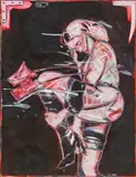Fastentrotung by Peter Sengl, 1986, mixed media on paper, sold Oct 2015