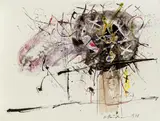 Auf geht's Meister by Hans Staudacher, 1978, mixed media on paper, sold Oct 2015