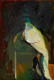 Female Nude on chair by Alfred Kornberger, 1989, oil on hardboard, offered Oct 2015