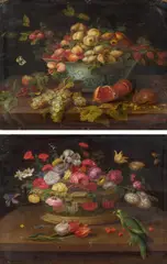 Jan van Kessel the Younger, Pair - Two still lifes, oil on copper