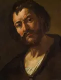 attributet to Gregorio Preti, Portrait of a man with beard, oil on canvas