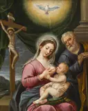 Holy family with crucifixion by attributet to Antonio Amorosi, oil on copper, sold Jun 2015