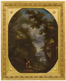Carlo Antonio Tavella, Landscape with Pyramus and Thisbe, oil on canvas
