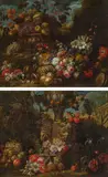 Pendants - Still lifes with stone vases by Gaspar Pieter Verbruggen the Younger, oil on canvas, sold Jun 2015