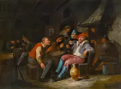 Egbert van Heemskerck, Peasants in a tavern, oil on canvas