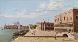 Antonietta Brandeis, Venice, view of the Canal Grande and the Doge's Palace, oil on panel
