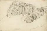 Rudolf von Alt, Mountain study; backside: figure study