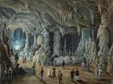 Thomas Ender, Dancing hall in the grotto of Adelsberg