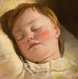 Friedrich von Amerling, Ludmilla Amerling sleeping by candle light