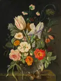 Franz Xaver Pieler, Flower still life, oil on panel
