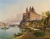 Josef Fischer, View of Melk Abbey by the Danube, 1843, oil on canvas