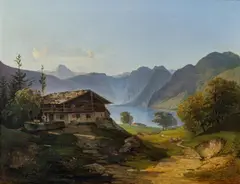 Adalbert Stifter, Farmhouse at Grundlsee, 1839, oil on canvas