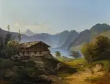 Adalbert Stifter, Farmhouse at Grundlsee, 1839, oil on canvas