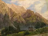Anton Schiffer, Alpine landscape, 1848, oil on cardboard on canvas