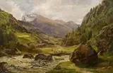 Anton Schiffer, Alpine landscape, 1857, oil on canvas