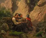 Karl Hübner, Wood gatherers, 1847, oil on canvas