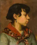 Eugen von Blaas, Portrait of a young Italian woman