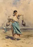 August Xaver Karl Ritter v. Pettenkofen, Woman carrying water