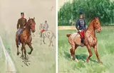 Ludwig Koch, Mixed lot: Two officers on a horse
