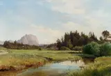 Ludwig Halauska, Mountainous landscape with a stream