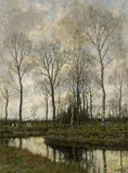 Arnold Marc Gorter, River landscape, oil on canvas