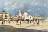 Pieter ten Cate, Algiers, view of the Mosque El Jdid, oil on canvas