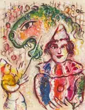Marc Chagall, The animal trainer (from: Le Cirque, sheet 15), 1967, colour lithograph on paper