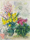 Marc Chagall, Les Amoureux au Bouquet, 1978, gouache and coloured pencil on paper
