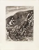 Marc Chagall, Les poissons et le berger qui joue de la flute (from: Fables de Jean de La Fontaine), 1952, etching on paper