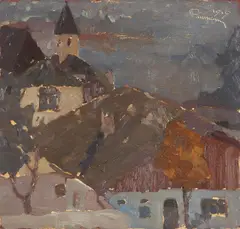 Franz Baumann, Innsbruck, 1919, oil on cardboard