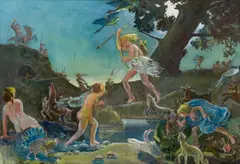 Oskar Laske, Diana and Aktaion, oil on canvas