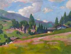 Ludwig Ferdinand Graf, Gossensass at the Brenner, 1913, oil on cardboard