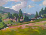 Ludwig Ferdinand Graf, Gossensass at the Brenner, 1913, oil on cardboard
