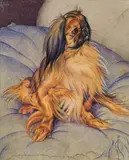 Pekinese by Norbertine Bresslern-Roth, watercolour on paper, sold Jun 2015