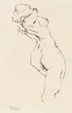 Standing female nude by George Grosz, 1913/14, India ink on paper, sold Jun 2015