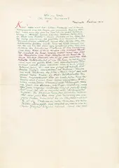 Heimito von Doderer, Manuscript: "Über den Kitsch" (für Alexa Assmann), 1954, ink on paper